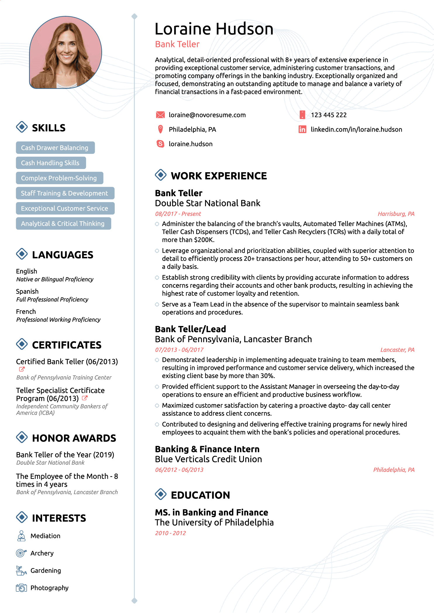 Resume preview